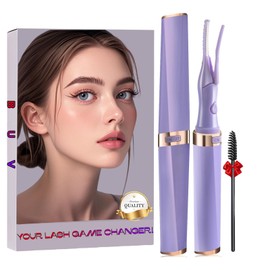 Heated Eyelash Curler - 2 in 1 Clip-Type Eye lash Curler - Electric Eyelash Curler Rechargeable for 24H Long Lasting, 3 Heating Modes, 8S Fast Heating, Makeup Tool Gifts for Women Girls, Purple