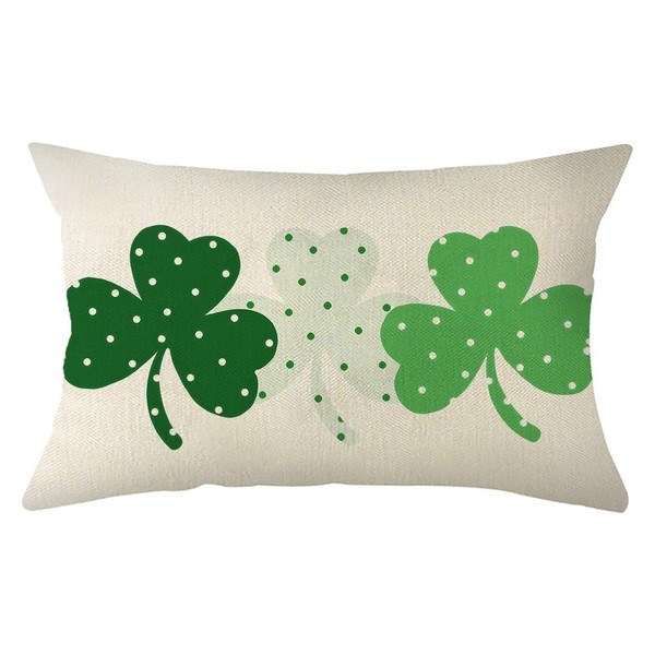 Ogiselestyle St Patricks Day Shamrock Polka Dot Throw Pillow Cover,