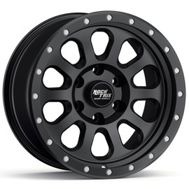 RockTrix RT111 18 inch Wheel Compatible with Ford 2021+ Bronco 18x9 6x5.5 Wheels (+12mm offset) 6x139.7 PCD, 93.1mm Bore, Black Wheels, Also Compatible with 2019+ Ranger Rims