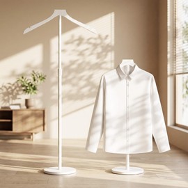 OLV Mannequin Torso, Adjustable Shirt Display Stand 30 to 41 Inches Height, Stable Dress Form Clothing Display Stand for Vendor, Portable Garment Rack for Coat Jacket, White