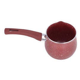 Fdit Coffee Pot, 10cm Single Handle Coffee Warmer Boiling Pot Mini Milk Pan Aluminum Alloy Non Stick for Cooking (Red)