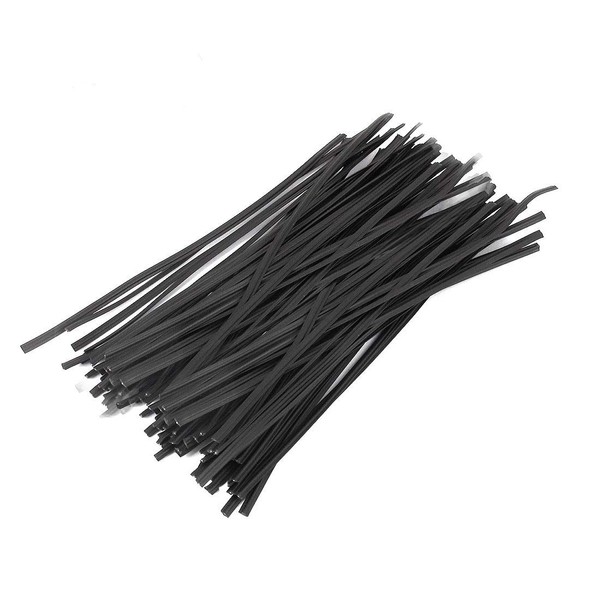 Tangser Plastic Black 6" Twist Ties, Reusable Cable Ties,Long Garbage Bag Twist Ties, Trash Bag Coated Ties, Twisty Ties for Organizing, Plant Hollding, Office, Christmas Tree (500 Pcs/6 inch)