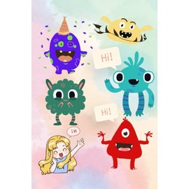 Notebook monsters say hi: the cover of the notebook is colorful, lined pages, 120 pages, size is 6"×9"