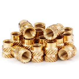 Threaded Insert, Pack of 120 M3 Press-in Nuts Brass Embedding Nuts Knurled Nuts, M3 x 5.7 x 4.6 mm, Threaded Inserts for Parts by Heat or Ultrasonic in 3D Printer Parts