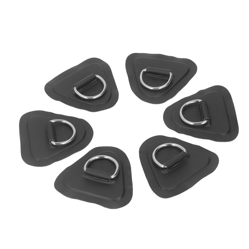6Pcs PVC D Ring Patch Elastic Rope Set Stainless Steel