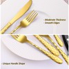 30 Pcs Gold Hammered Silverware Set Service for 6,with Steak