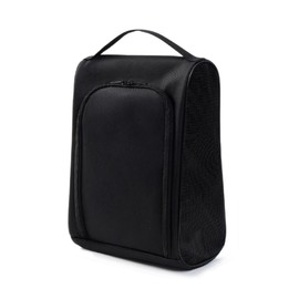 Waterproof Oxford Cloth Shoe Storage Bag - Portable Travel Shoe Organizer with Zippers, Dustproof Mesh Cover Large Packing Cubes for Men Women - Black