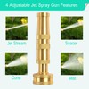 Solid Brass Heavy Duty Adjustable Twist Hose Nozzle,CM CUMIZON Jet