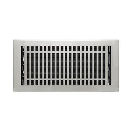 Naiture Louvered Floor Register, Contemporary Style Stainless Steel with Damper or Lever, Duct Size 6" X 12" (Overall Size 6-7/8" X 13-5/8"), Brushed Nickel Finish