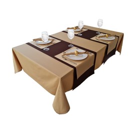 Lemos Home Tablecloth, Table Linen Made from 100% Cotton, Concept Collection, Choice of Colours and Sizes (Tablecloth - 40 x 40 cm, Camel)