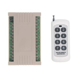 Lejin DC12V 24V 10A 4 CH Radio Transmitter Receiver Remote Control Switch Relay 433.92Mhz Radio Switch with Transmitter Light Switch Remote Control