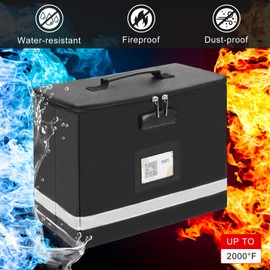 tidytech Next of Kin Box Organizer with 5 A4 Hanging Folder,Important Document Organizer with Combination Lock Fireproof File Box with Smart Labels for Letter Certificate,(S:13 * 6.3 * 8.3in)