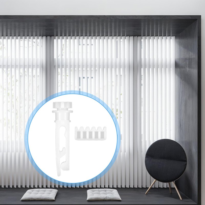 12 Sets Vertical Blinds Replacement Stem and Gear, White Vertical