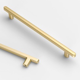 Asidrama 10 Pack 7.5 Inch(192mm) Brushed Gold Kitchen Cabinet Handles, Cabinet Pulls Kitchen Cabinet Hardware for Cupboard Drawer Pulls