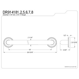 Kingston Brass DR914182 Designer Trimscape Camelon 18-Inch Grab Bar, Polished Brass