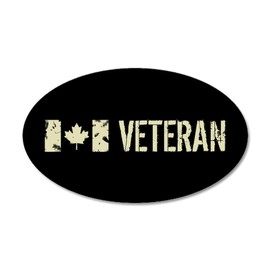 CafePress Canadian Flag: Veteran 20"x12" Oval Wall Decal, Vinyl Wall Peel, Reusable Cling