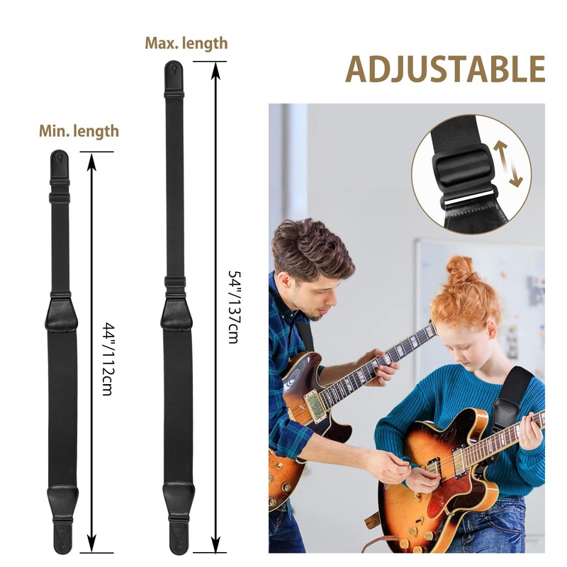 POGOLAB Guitar Strap for Electric Guitar & Bass, Wide Bass
