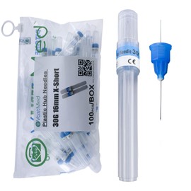 100PCs Dental Grade Plastic Hub Needles 30G X-Short by VASTMED | Disposable Dental Needles Self-Threading Blunt Tip Needles
