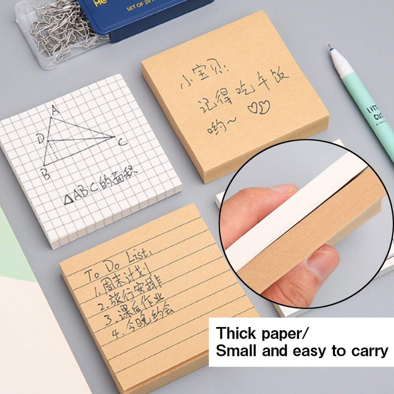 6 pcs Lined Sticky Notes Self-Stick Notes 3 in x