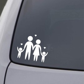 Cute Two Boys Car Sticker – Family on Board Waterproof Vinyl Decal | Car Window Sign for Boys | Custom Family Sticker | Easy‑Apply Decal Gift