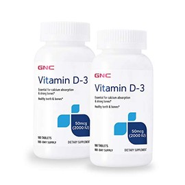 GNC Vitamin D-3 2000 IU - Twin Pack