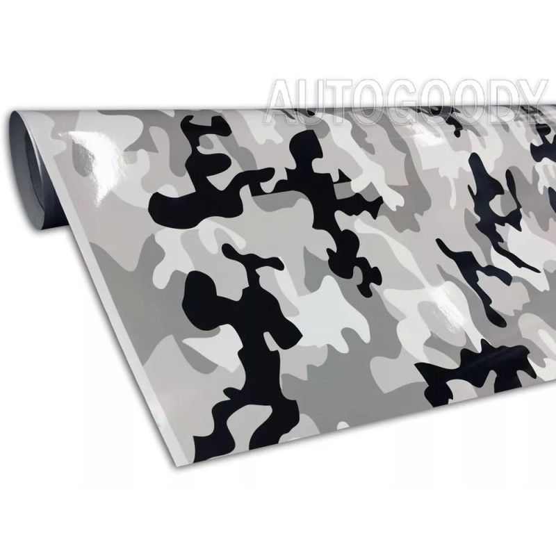 AUTOGOODY 120" x 60" Snow Camo Camouflage Vinyl Film Wrap