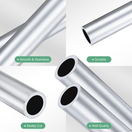 M METERXITY 2-Pack 100mm 6063 Aluminum Round Tube, 14mm ID 20mm OD Seamless Aluminum Tubing for Construction/Machining/DIY Crafting, Metal Straight Pipe [0.55"x0.79"x4"]