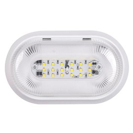 MAKERZ 0 68 280 Lumen RV Porch Light with Aluminum Plate - 10-24 Volt DC, White