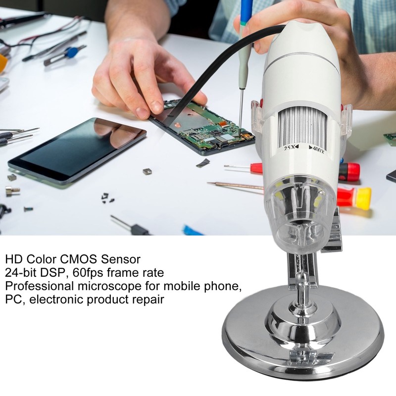 USB Digital Microscope CMOS Sensor 25x to 400x TV AV