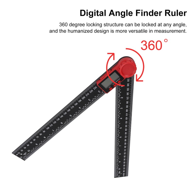 Digital Display Angle Ruler 2 in 1 Plastic Lightweight Convenient