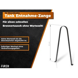 Firell Combustion Chamber Change Pliers - Accessories for Ethanol Table Fireplaces | 22 cm Length | Stainless Steel Tongs for Quick Burner Replacement without Cooling Time | Suitable for All Standard