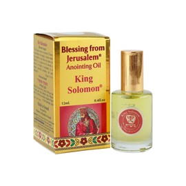Ein Gedi Anointing Oil Blessing from Jerusalem - Gold Collection, Made in Holy Land (12ml - 0.4 Oz) Anointing Oil for Prayers and Blessings Scented with Oils of The Bible. (12ml, King Solomon)