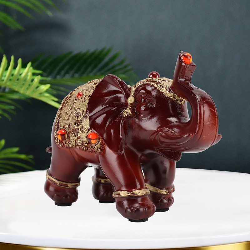 Elephant Statue Durable Resin Cute Elegant Attract Wealth Round Corner