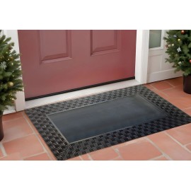 HomeRoots 18" X 30" Brown Rubber and Coir Seasonal Outdoor Door Mat With Inserts