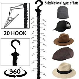 1pcs Closet Hanging Cap Keeper Closet Cap Racks Hats Holders Closet Hook Storage Organizer Cap display Closet Organize for Your Toys, Hat,Cap, Scarves, Gloves, No Hat,No Toy