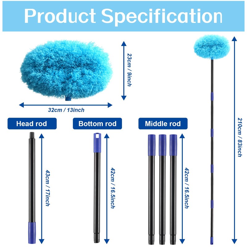 Ceiling Fan Cleaner Duster 7 Ft, Fan Duster for Ceiling