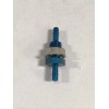 MEMCO Blue anodized aluminum bulkhead fitting, 10-32 UNF thread to