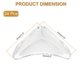 uxcell Corner Protectors, 24 Pcs Table Corner Protectors, Furniture Corner Guard and Edges Safety Bumpers for Table Edges and Sharp Corners (Deer Angle-Shaped, Clear)