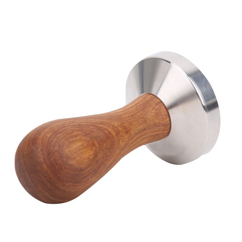 58mm Stainless Steel Coffee Tamper Wooden Handle Powder Pressing Tool