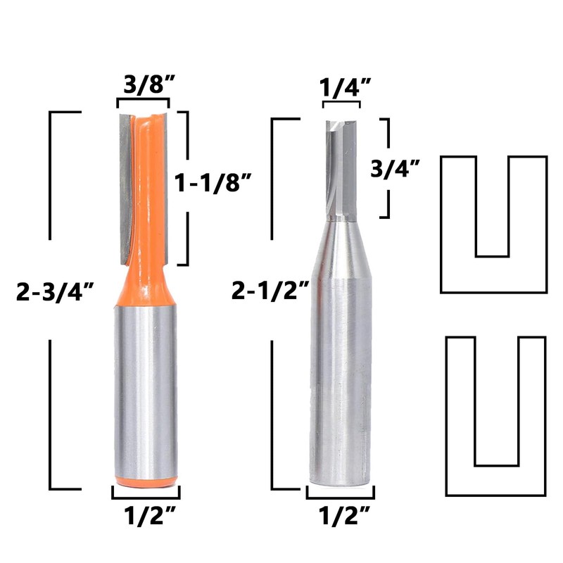 Akylin 6Pcs Dovetail Router Bits Set 1/2" Shank, 7°&14°Dovetail Jigs
