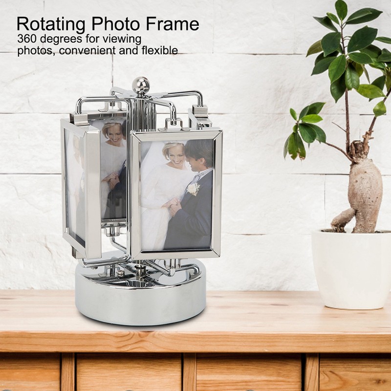 Rotating Music Box Photo Picture Frame Home Living Room Bedroom