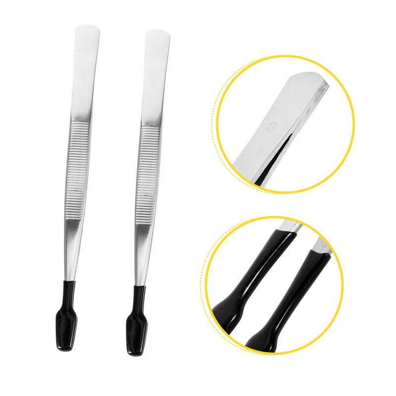 DOITOOL 2pcs Multi-purpose Tweezers Stamp Tweezer for Collecting Jewelry and