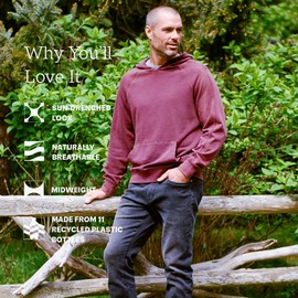 Fair Harbor The Saltaire Hoodie –– Men's Relaxed Vintage Wash Hoodie –– Incredibly Soft, Lightweight, and Breathable Burgundy