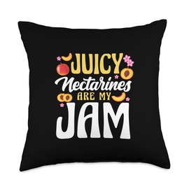 Juicy Nectarines Are My Jam Vegan Vegetarian Dietitian Throw Pillow