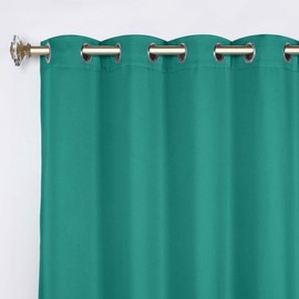 Superior Blackout Curtains, Room Darkening, Bedroom, Drapes, Kitchen, Living Room Window Accents, Sun Blocking, Thermal, 2 Pack, 8 Grommets, Solid Blackout Curtains, Set of 2, 52" x 72", Cerulean Blue