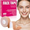 Face Tape, Kinesiology Tape for Face, Facial Myofascial Lift Tape, Anti Wrinkle Patches for Fine Lines, Crow's Feet, Sagging Skin, Non-Invasive Natural Wrinkle Reduction Smoothing Patches - 2.5cm*5m
