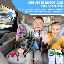 4 Mini Tubos Sensoriales Robot con Ventosa para Niños, Pop Tubes 4 Piezas, Robot Telescópico, Juguete Sensorial Antiestrés, Para Fiestas Infantiles, Viajes y Autismo