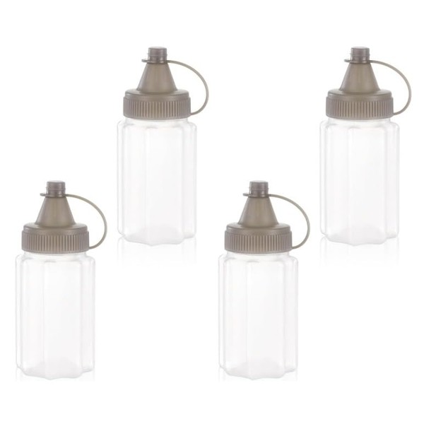 GANPUB 4pcs Mini Jam Squeeze Bottle Jar Sauce Seasoning Box