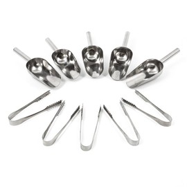5x8" Sweet Scoops and 5x6" Ice Tongs Wedding Candy Buffet Bar Stainless Set Kit