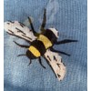 LilyRosa® Bee Scarf Bumble Bees Pattern Design Print Grey Navy